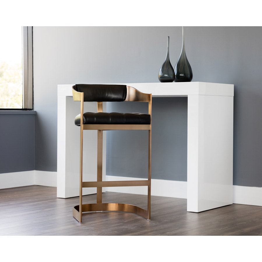 Contemporary Leather Bar/Counter Stool with Tufted