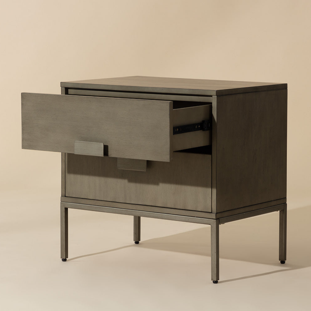 Transitional Acacia Nightstand - Bedroom