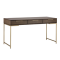 Bureau moderne en chêne avec rangement - Bureau | Finition or brossé