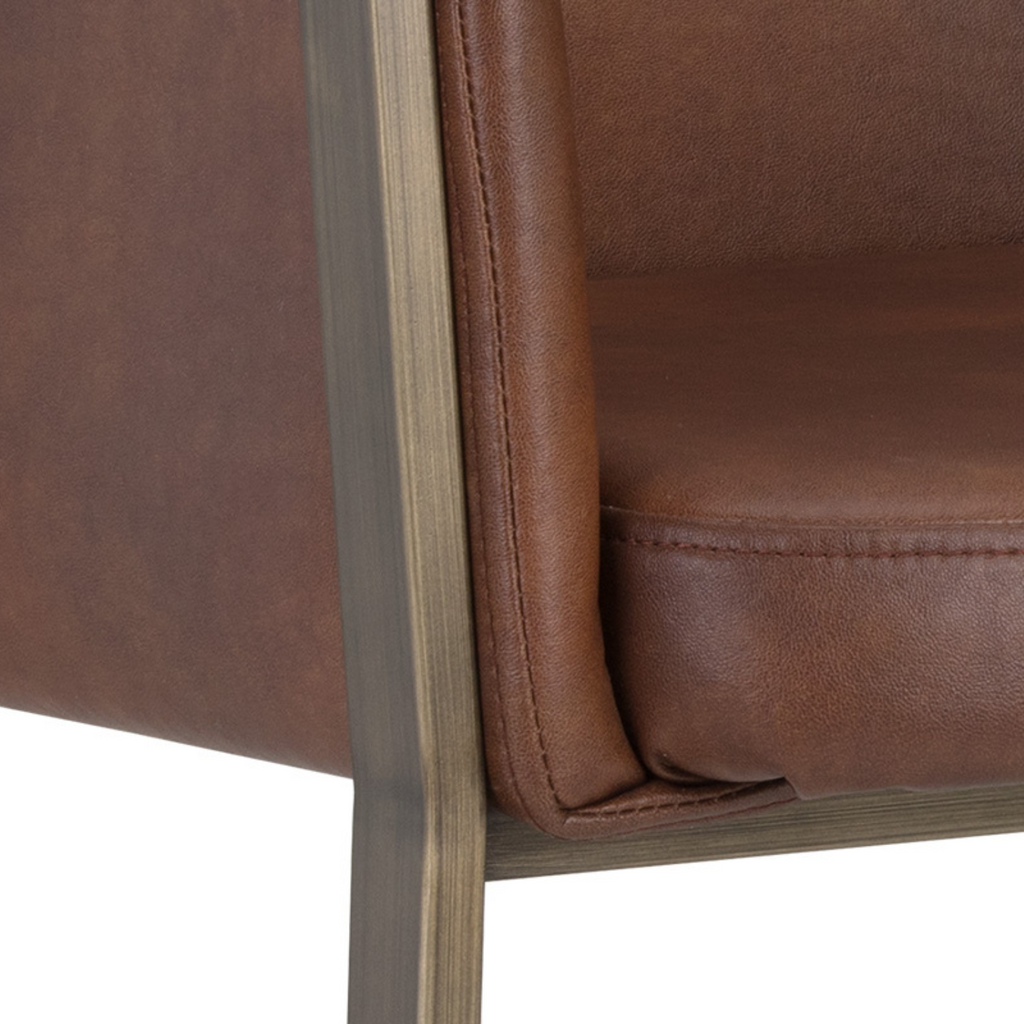 Classic Leather Dining Chair with Upholstered