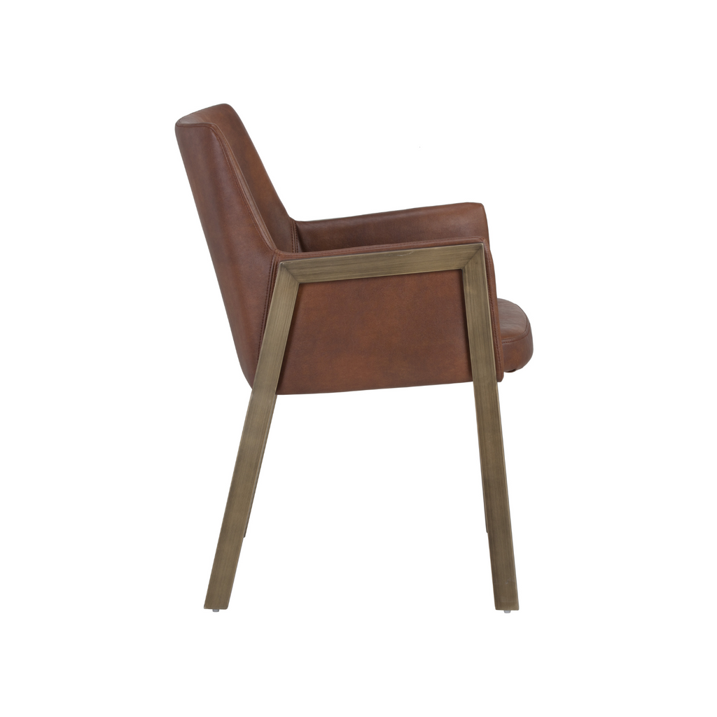 Classic Leather Dining Chair with Upholstered