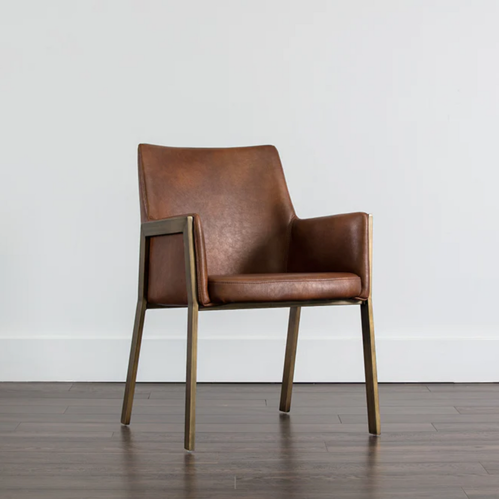Classic Leather Dining Chair with Upholstered