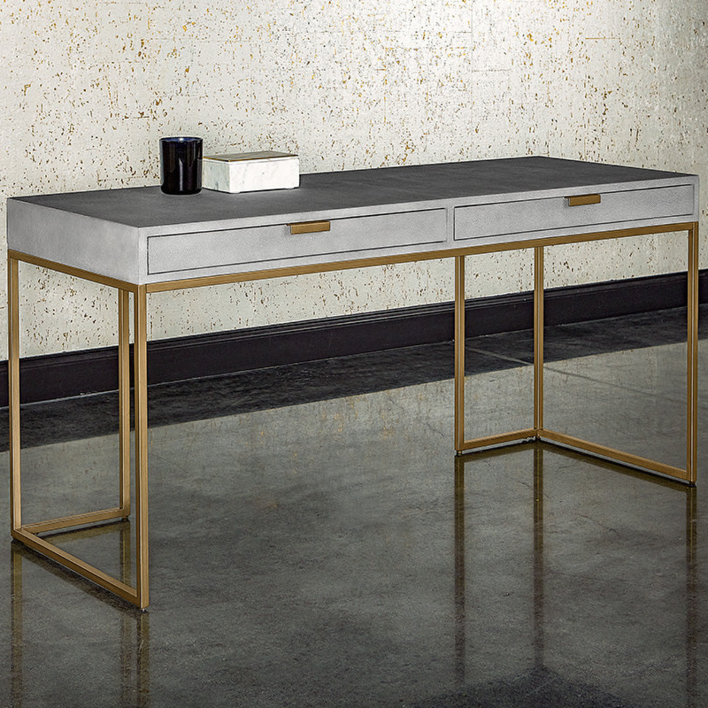 Modern Leather Desk with Storage - Office