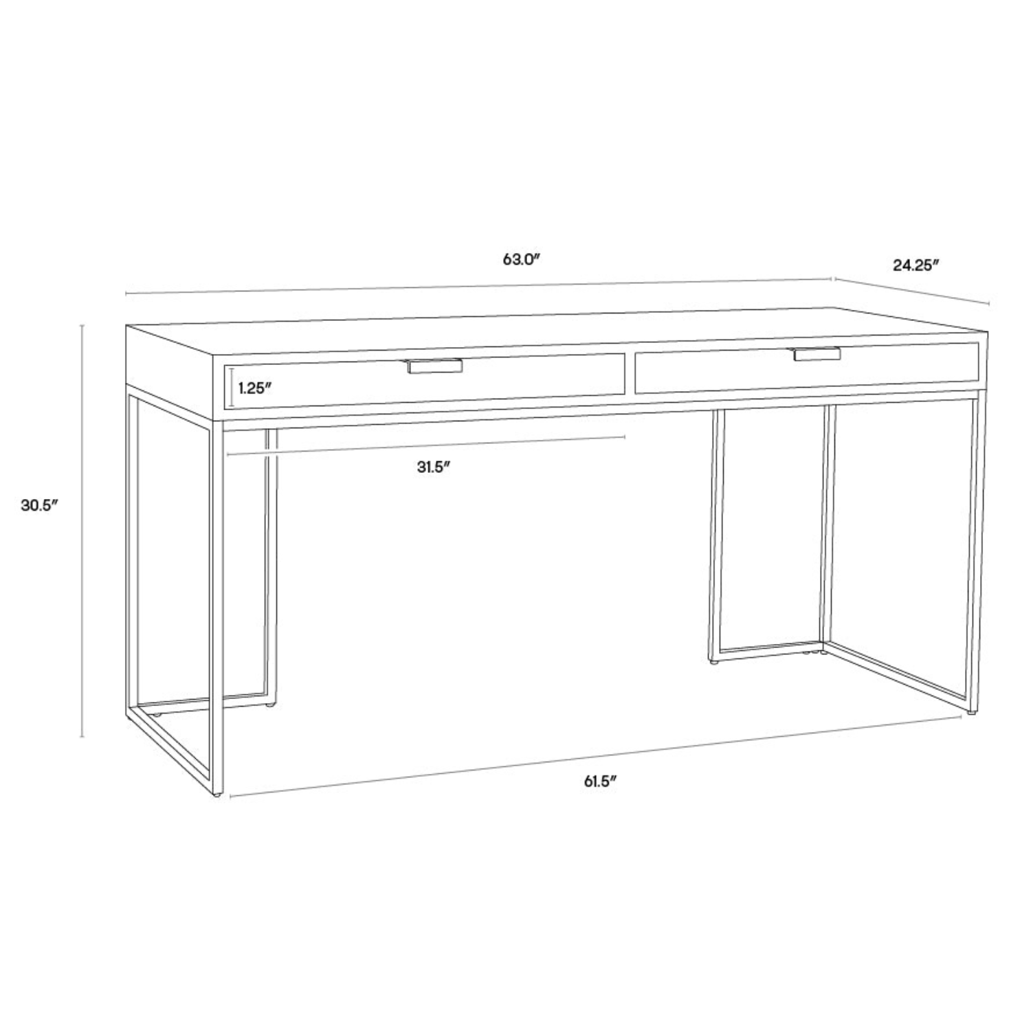 Modern Leather Desk with Storage - Office