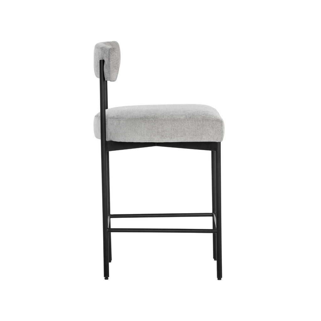 Modern Steel Bar/Counter Stool with Oval | Powder-Coated Finish