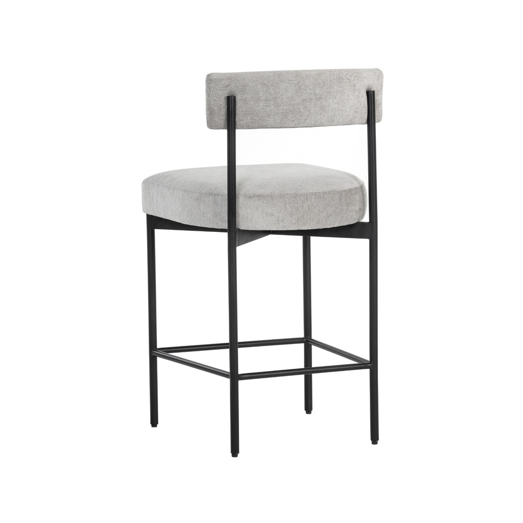 Modern Steel Bar/Counter Stool with Oval | Powder-Coated Finish