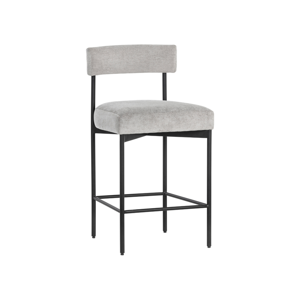 Modern Steel Bar/Counter Stool with Oval | Powder-Coated Finish