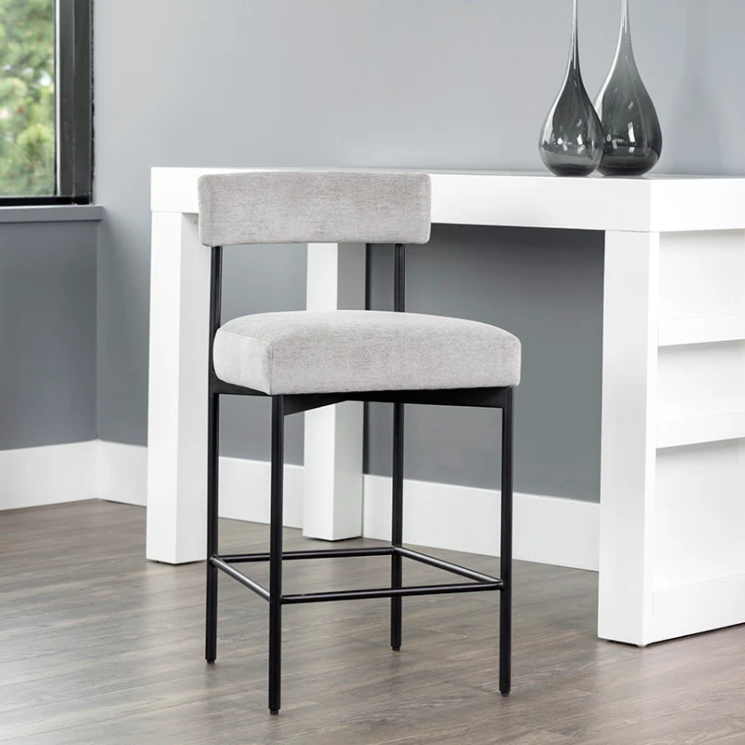 Modern Steel Bar/Counter Stool with Oval | Powder-Coated Finish