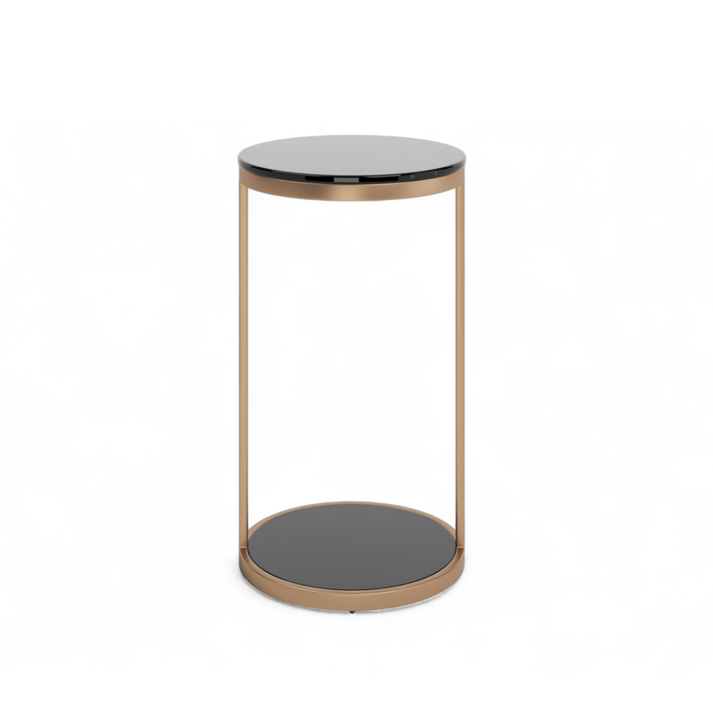 Modern Steel Side Table with Sculptural - Entryway