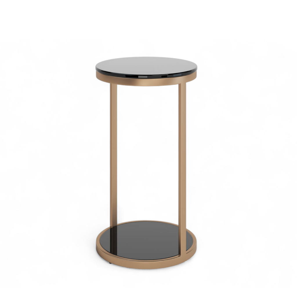 Modern Steel Side Table with Sculptural - Entryway