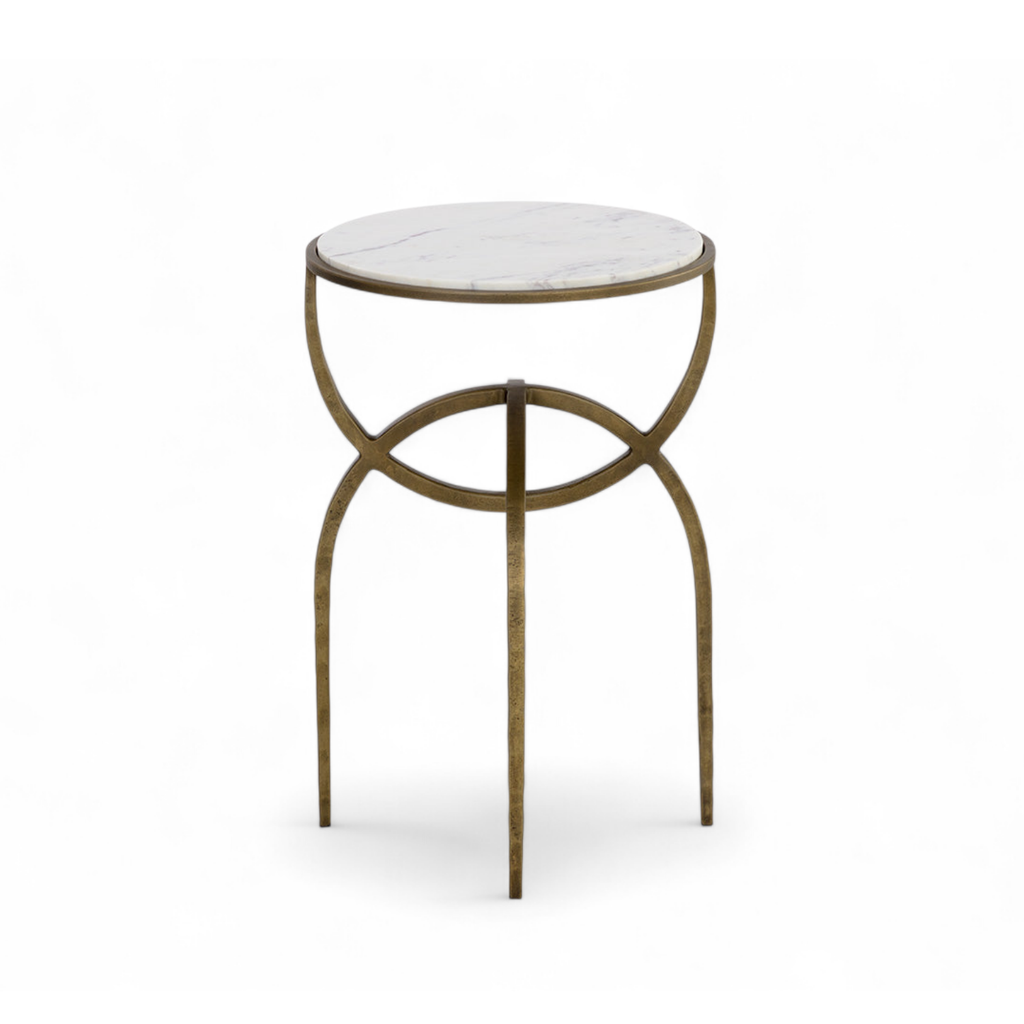 Modern Marble Side Table with Sculptural