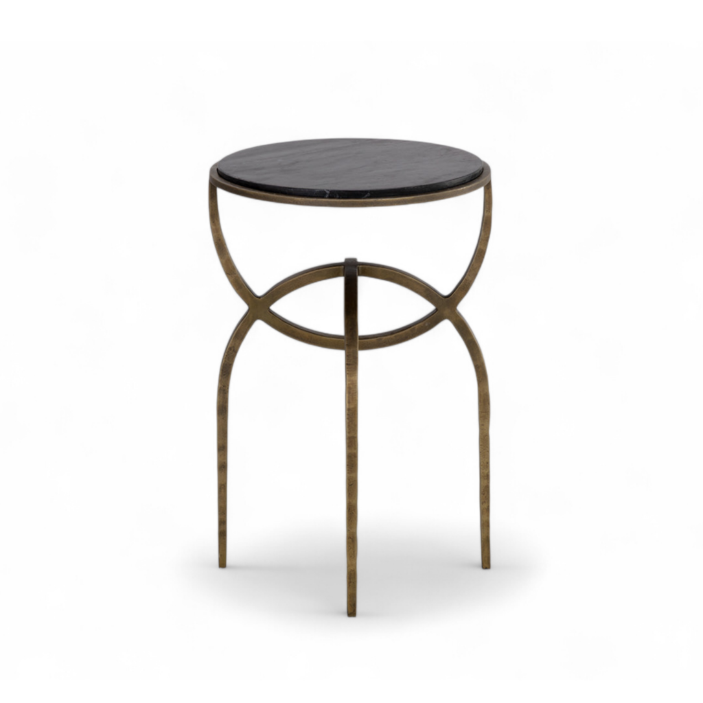 Modern Marble Side Table with Sculptural