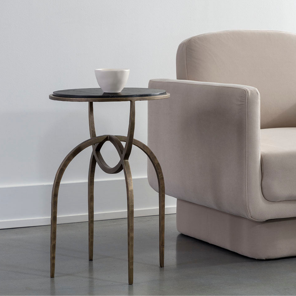 Modern Marble Side Table with Sculptural