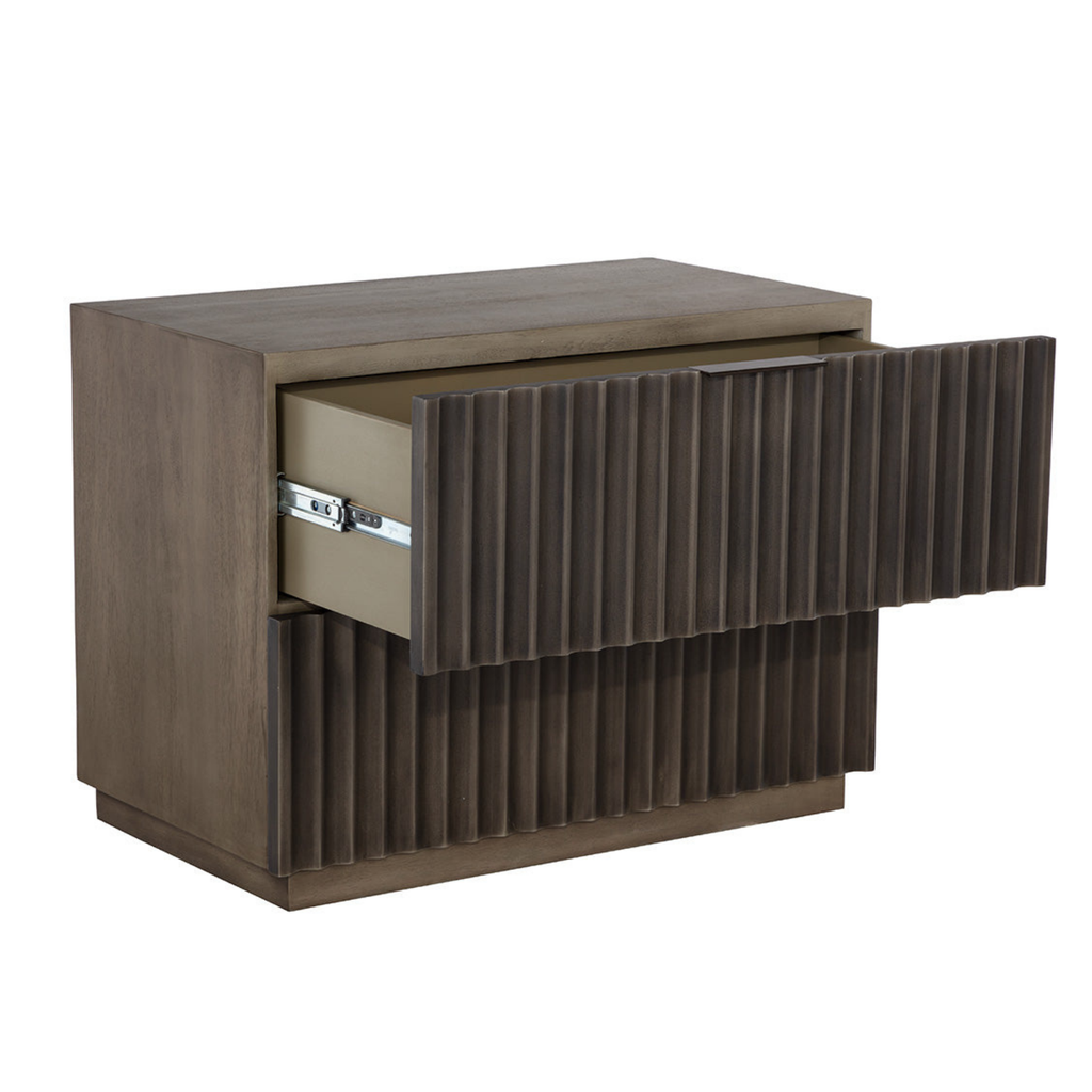 Modern Powder-Coated Aluminum Nightstand with Storage, Sculptural - Bedroom | Powder-Coated Finish