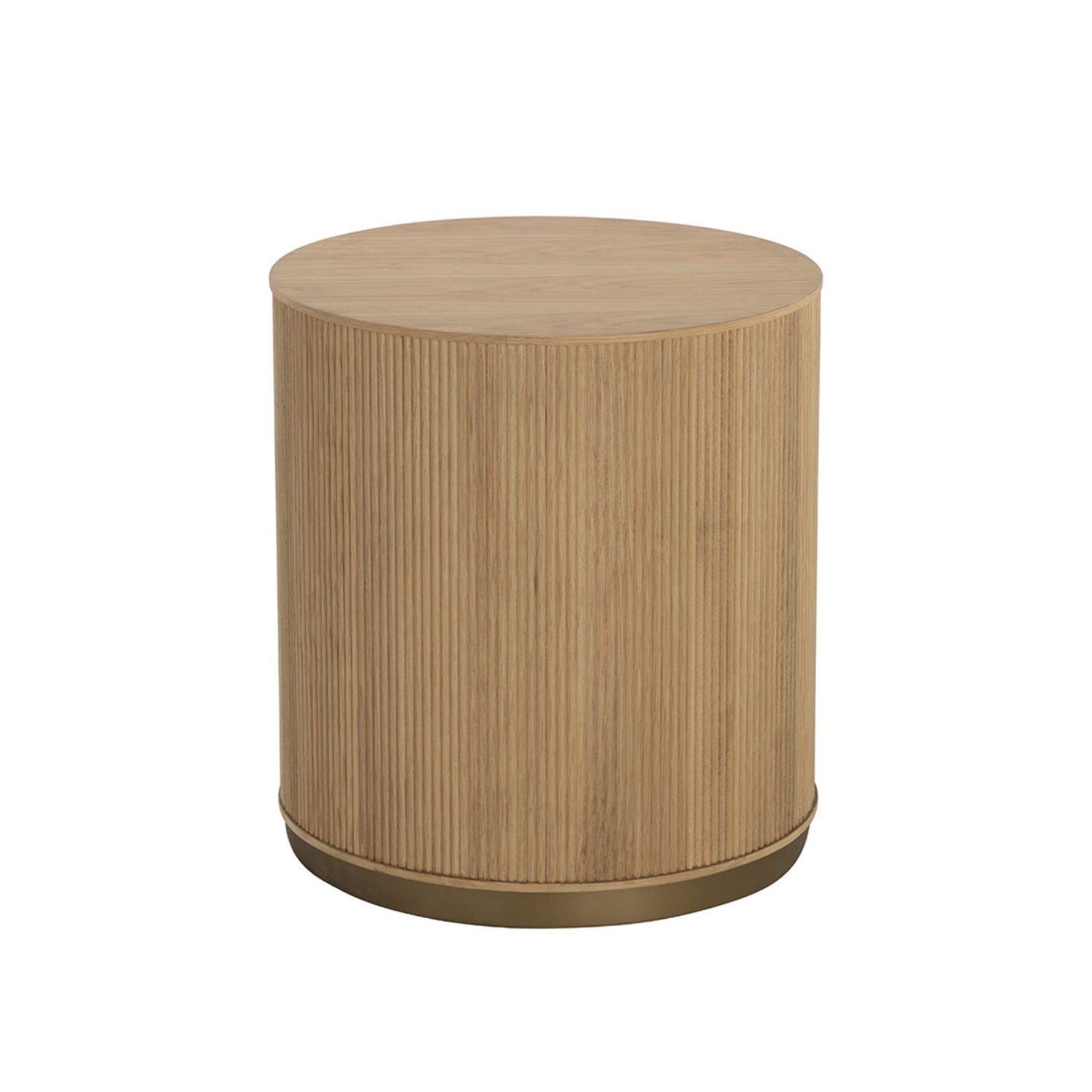 Rustic Oak Side Table with Fluted