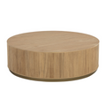 Table basse en chêne rustique avec façades cannelées | Finition or brossé