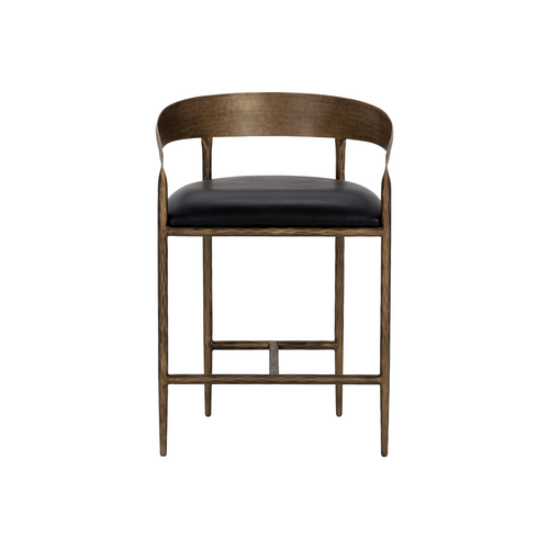 Classic Leather Bar/Counter Stool with Upholstered
