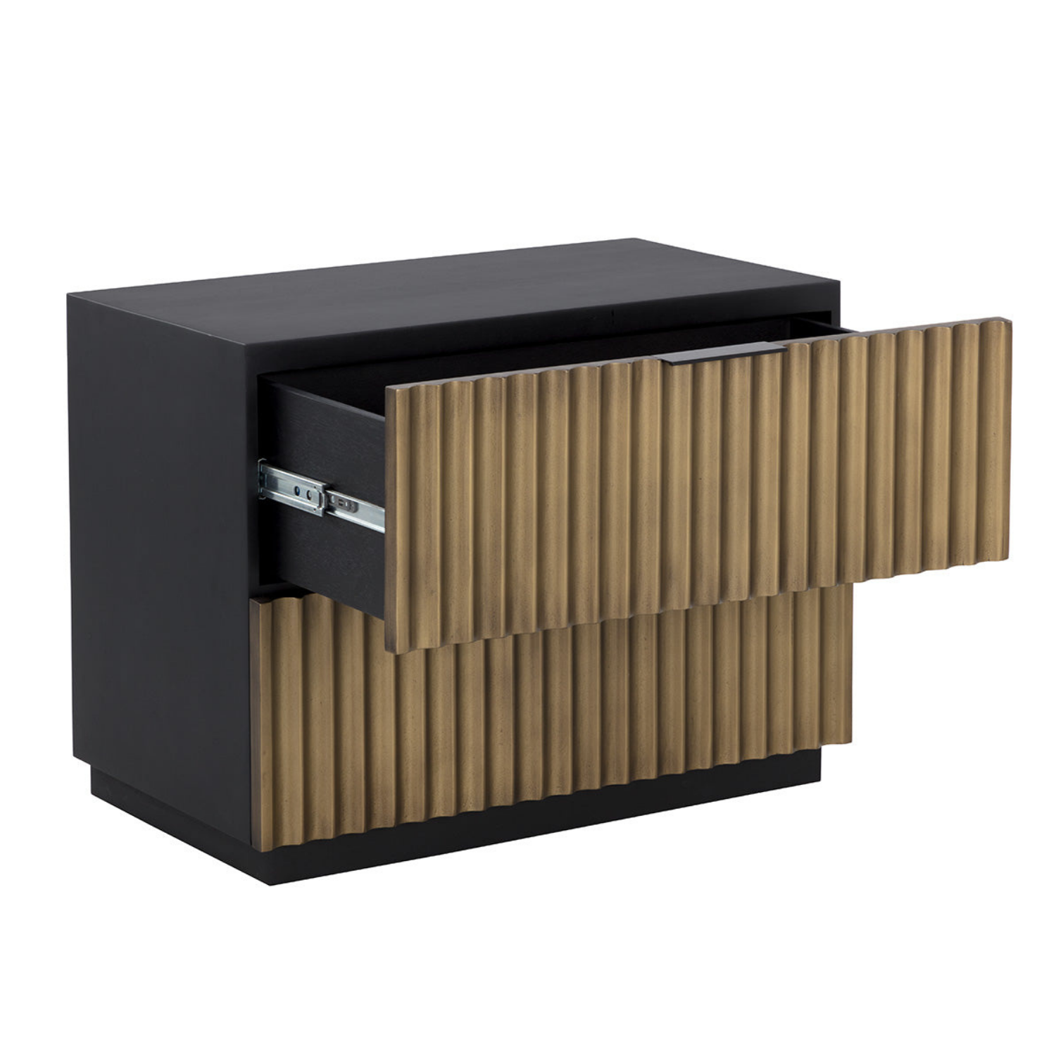 Modern Powder-Coated Aluminum Nightstand with Storage, Sculptural - Bedroom | Powder-Coated Finish