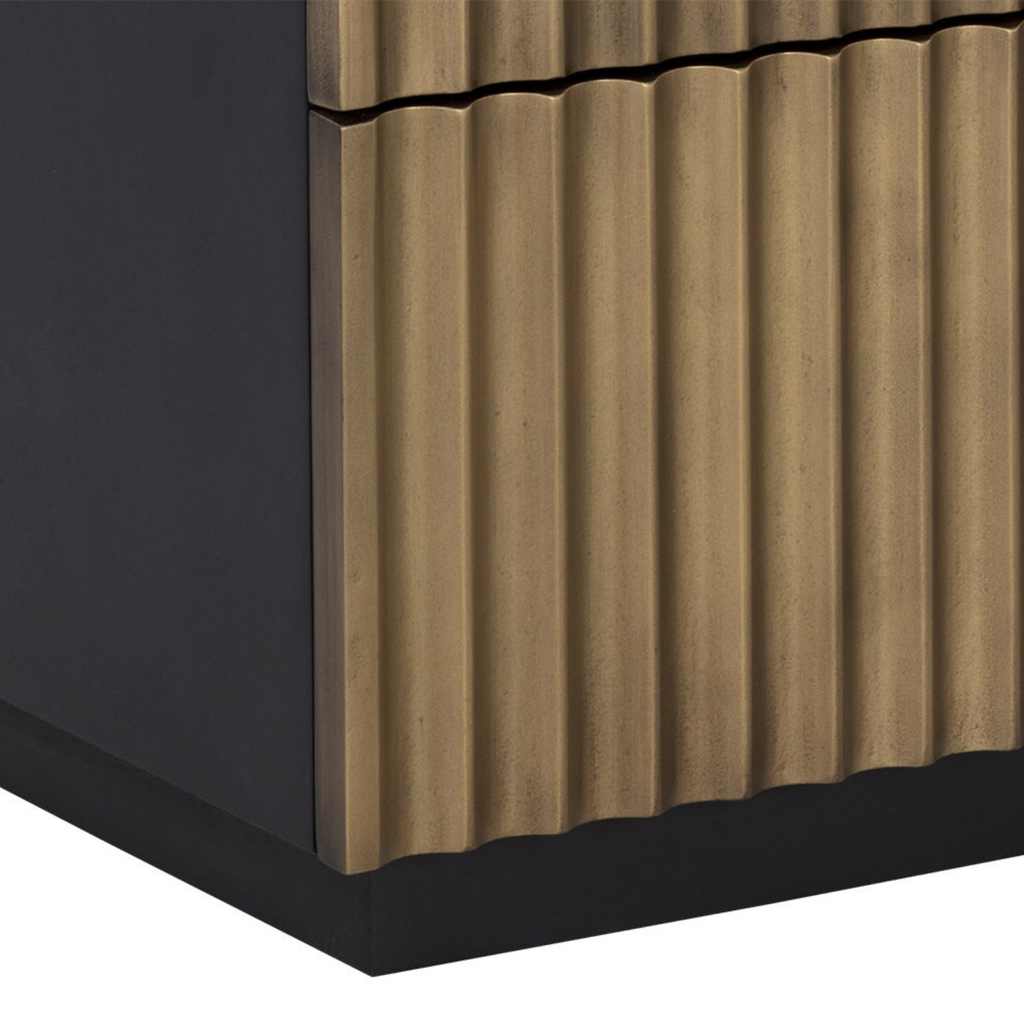 Modern Powder-Coated Aluminum Nightstand with Storage, Sculptural - Bedroom | Powder-Coated Finish