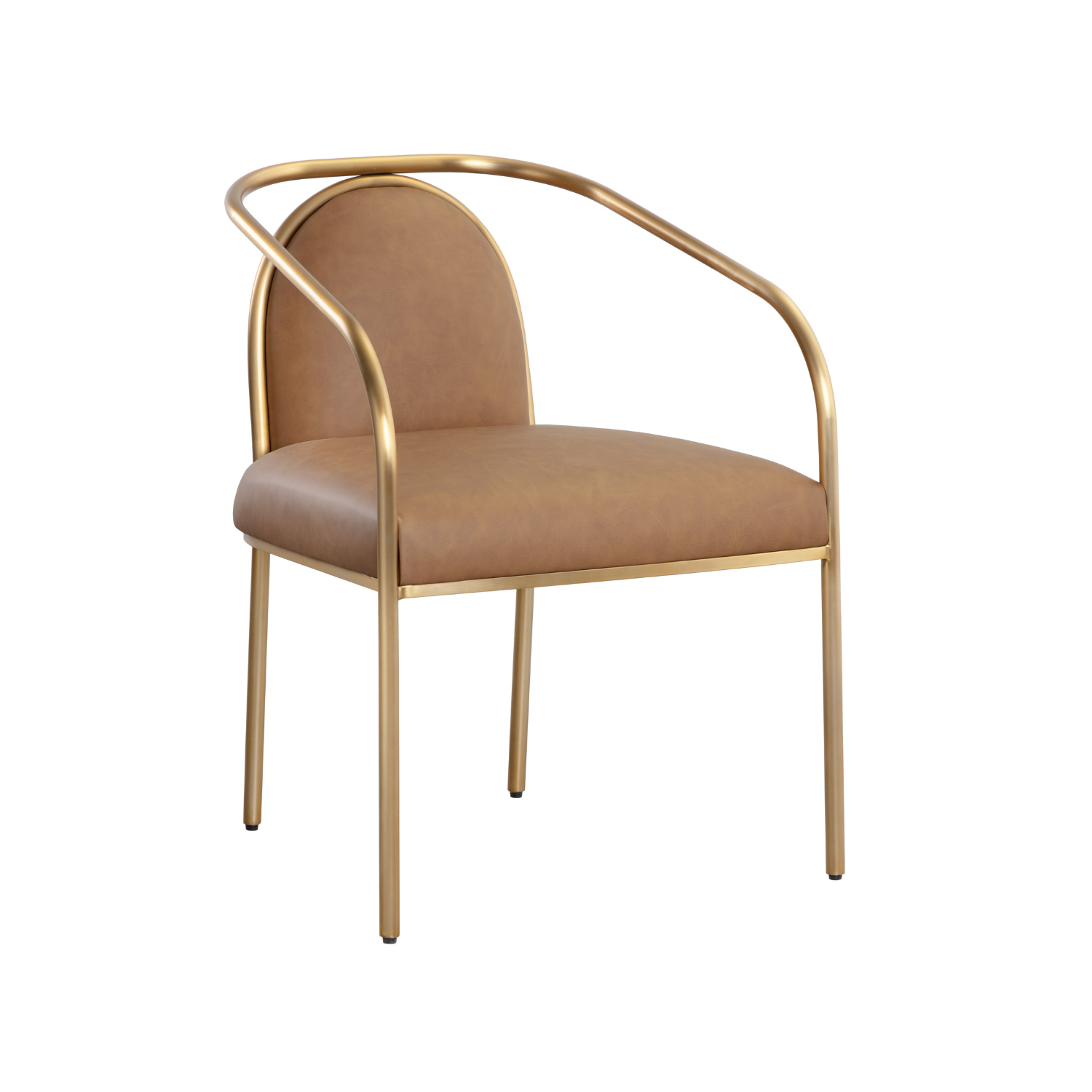 Classic Leather Dining Chair | Powder-Coated Finish