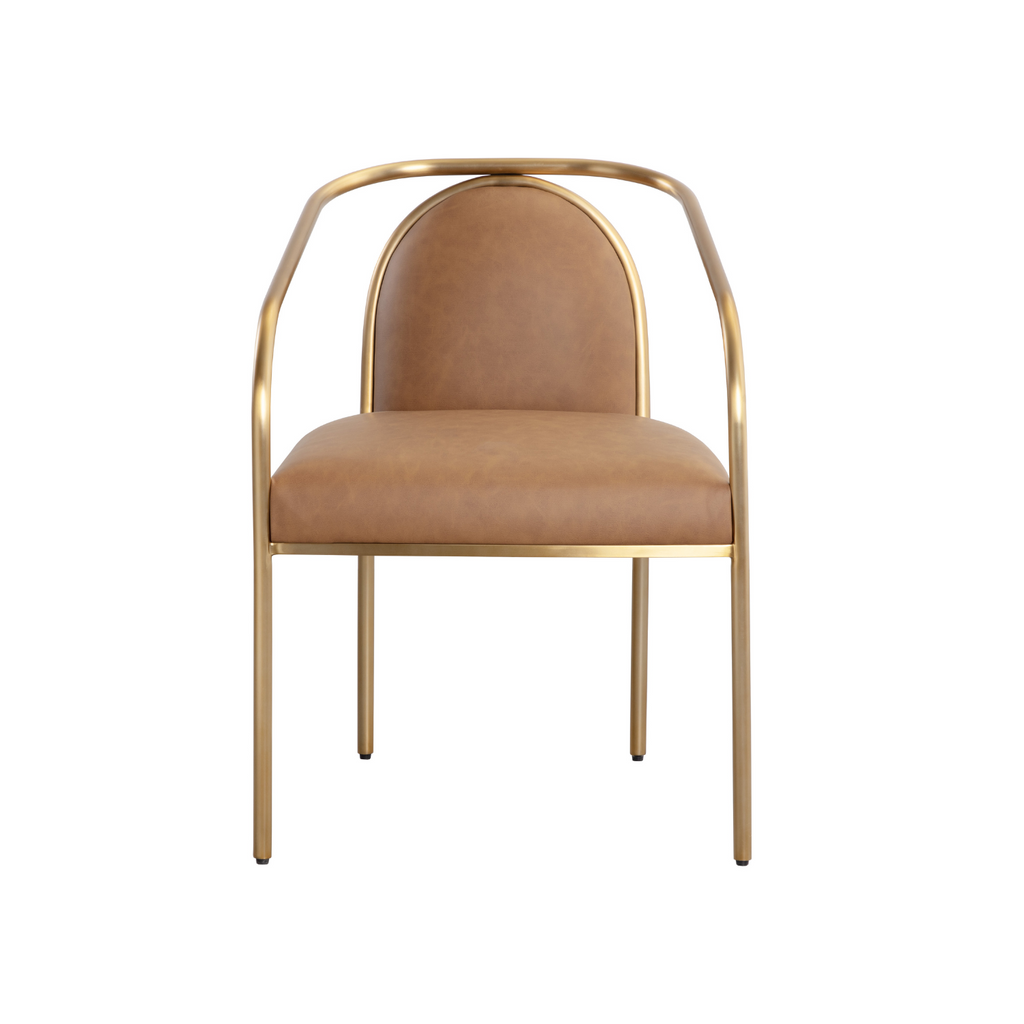 Classic Leather Dining Chair | Powder-Coated Finish