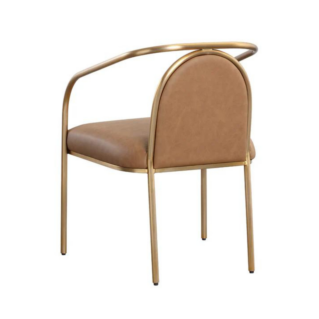 Classic Leather Dining Chair | Powder-Coated Finish