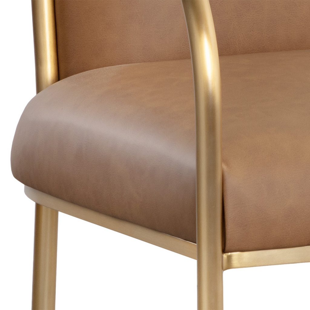 Classic Leather Dining Chair | Powder-Coated Finish