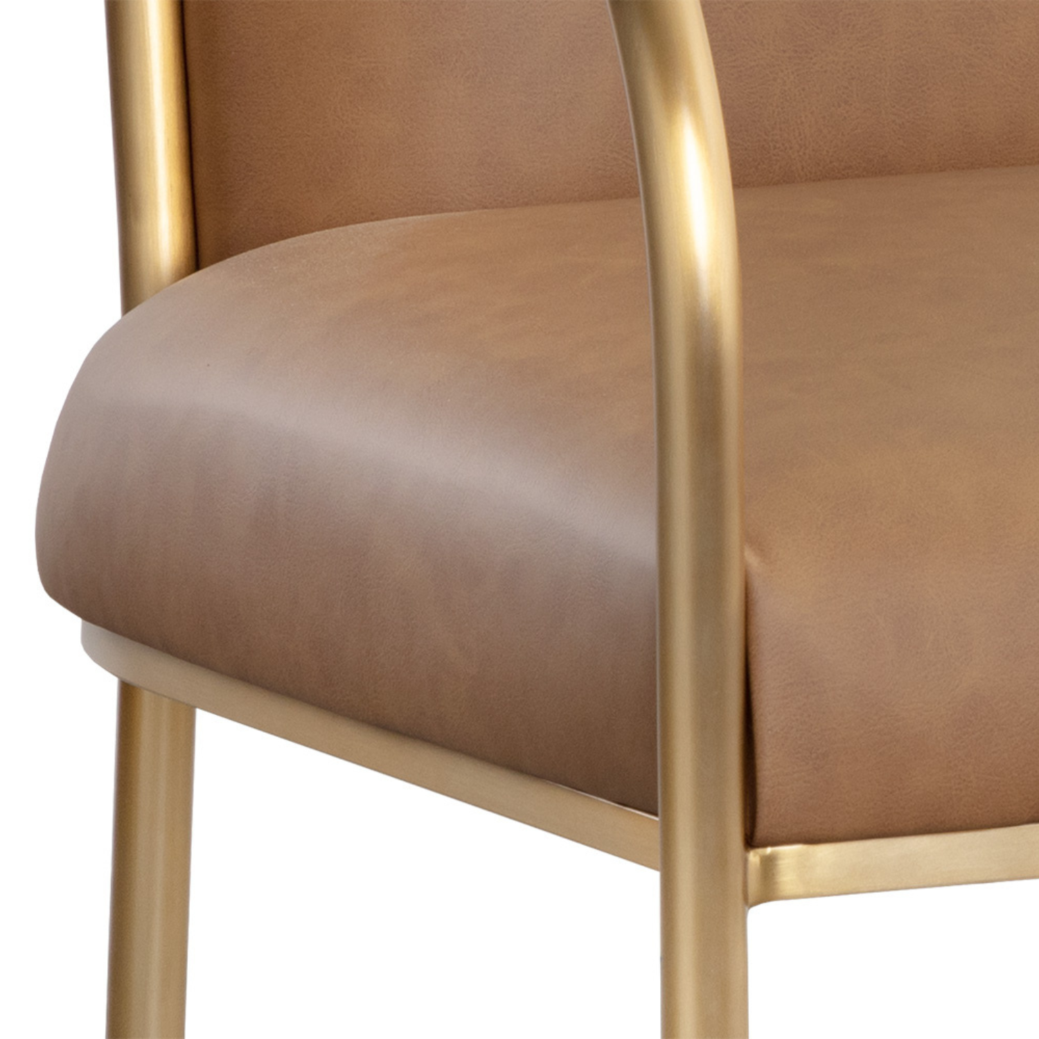 Classic Leather Dining Chair | Powder-Coated Finish