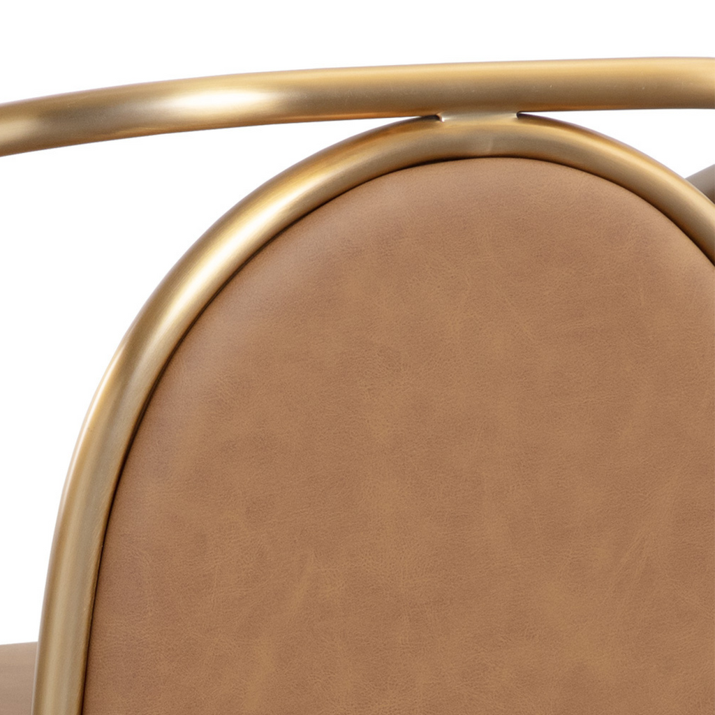 Classic Leather Dining Chair | Powder-Coated Finish