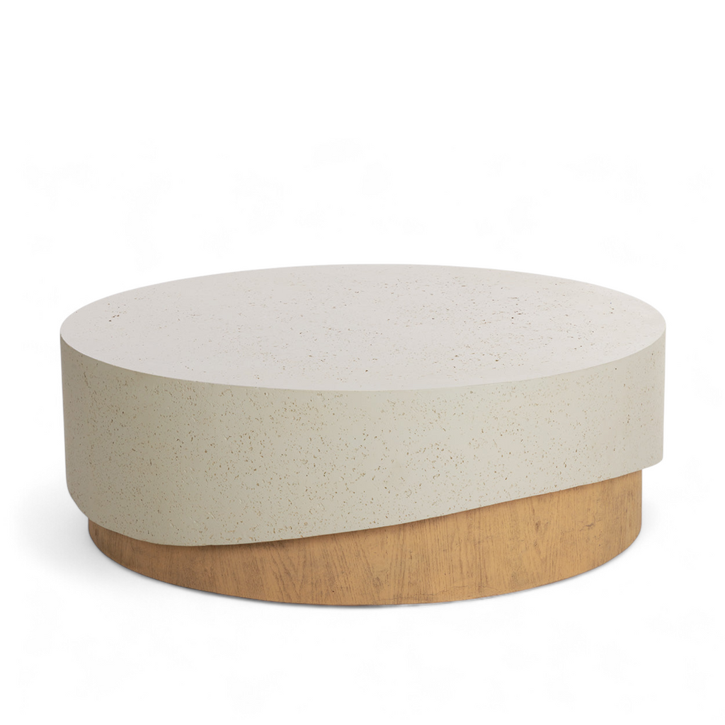 Modern Fibre-Reinforced Concrete Coffee Table with Sculptural - Outdoor