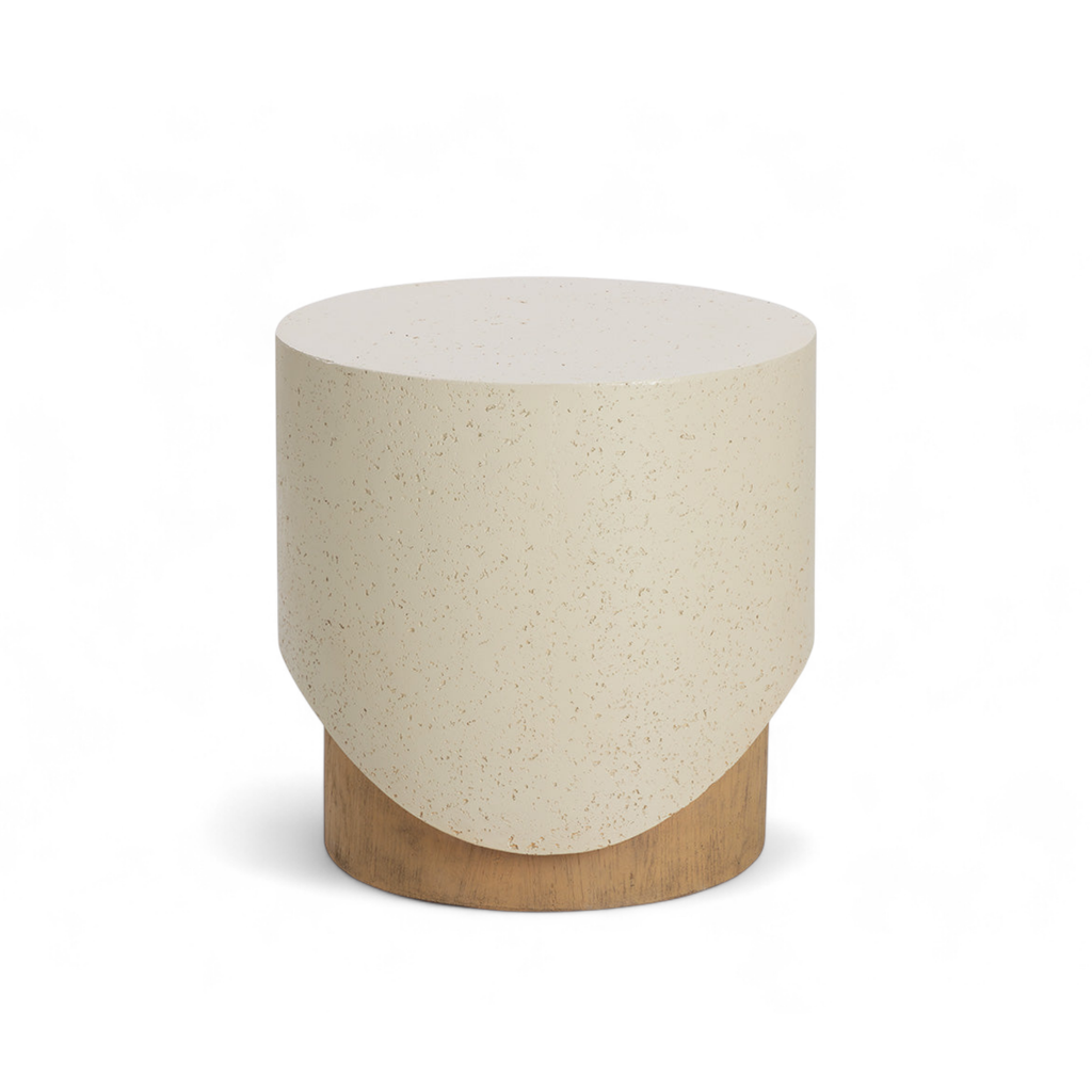 Modern Fibre-Reinforced Concrete Side Table with Sculptural - Outdoor