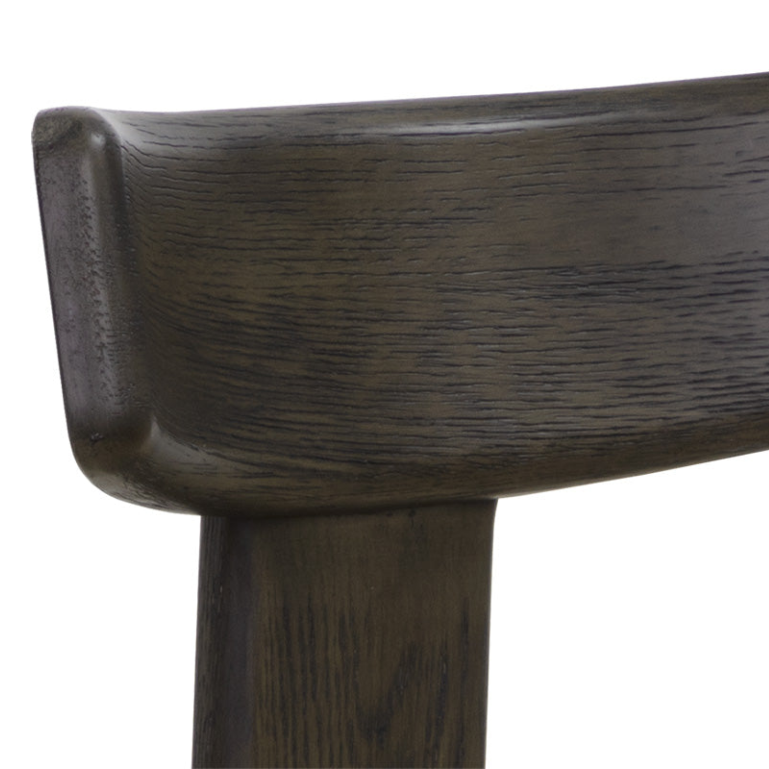 Modern Oak Dining Chair with Sculptural, Upholstered