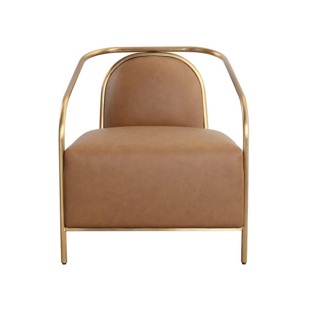 Classic Leather Lounge Chair | Powder-Coated Finish