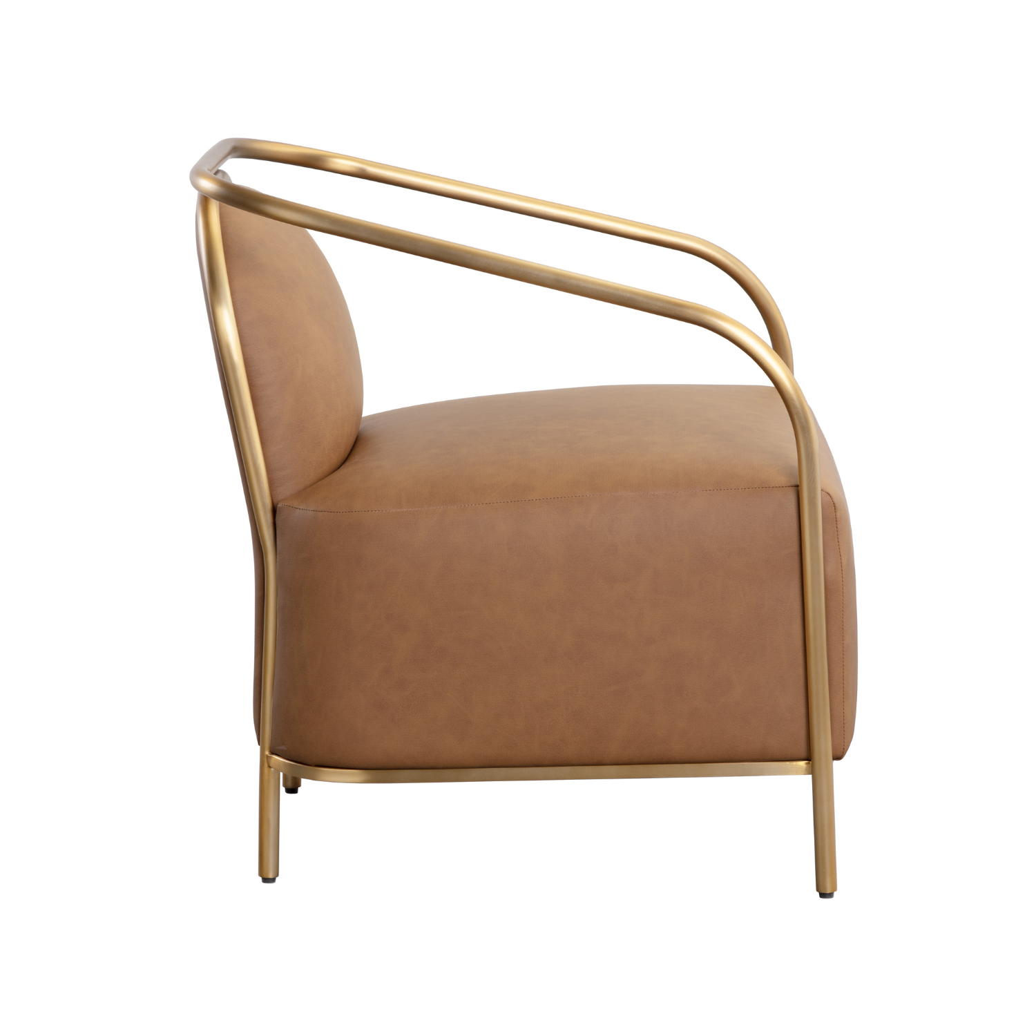 Classic Leather Lounge Chair | Powder-Coated Finish