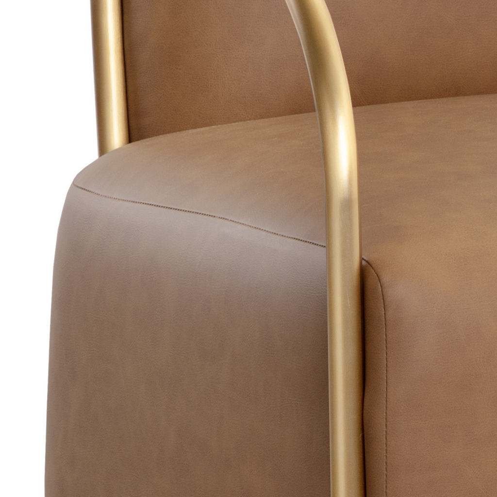 Classic Leather Lounge Chair | Powder-Coated Finish