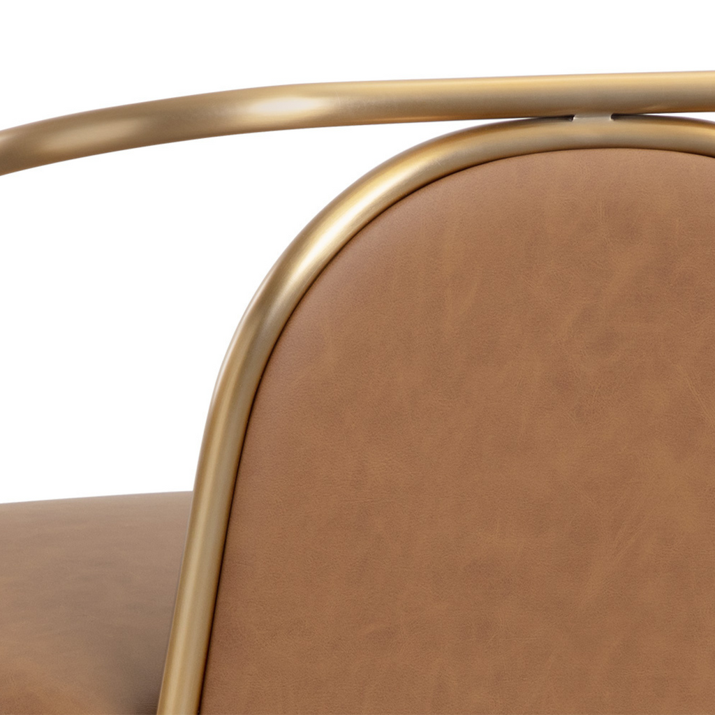 Classic Leather Lounge Chair | Powder-Coated Finish