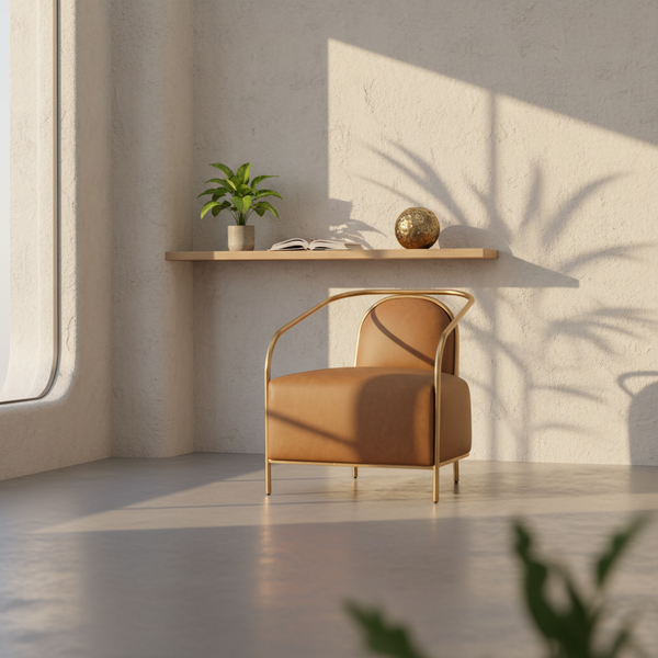 Fauteuil Lounge en Cuir Classique | Finition Laquée