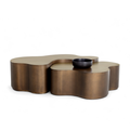 Modern Powder-Coated Aluminum Coffee Table with Sculptural | Powder-Coated Finish