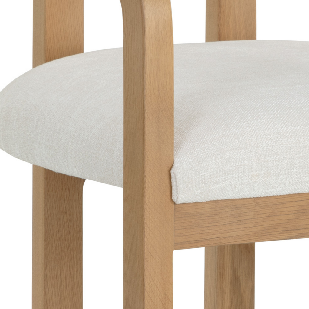 Organic Oak Dining Chair with Upholstered