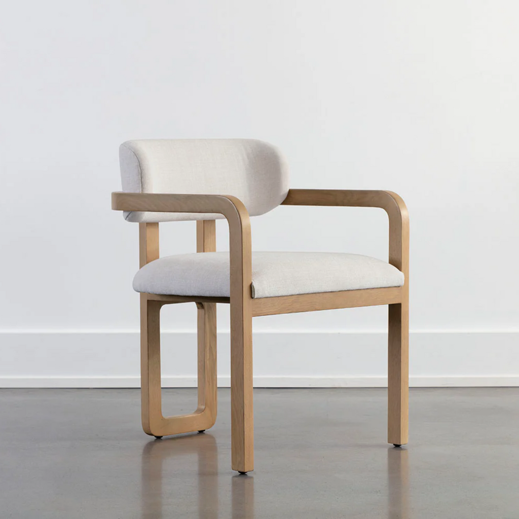 Organic Oak Dining Chair with Upholstered