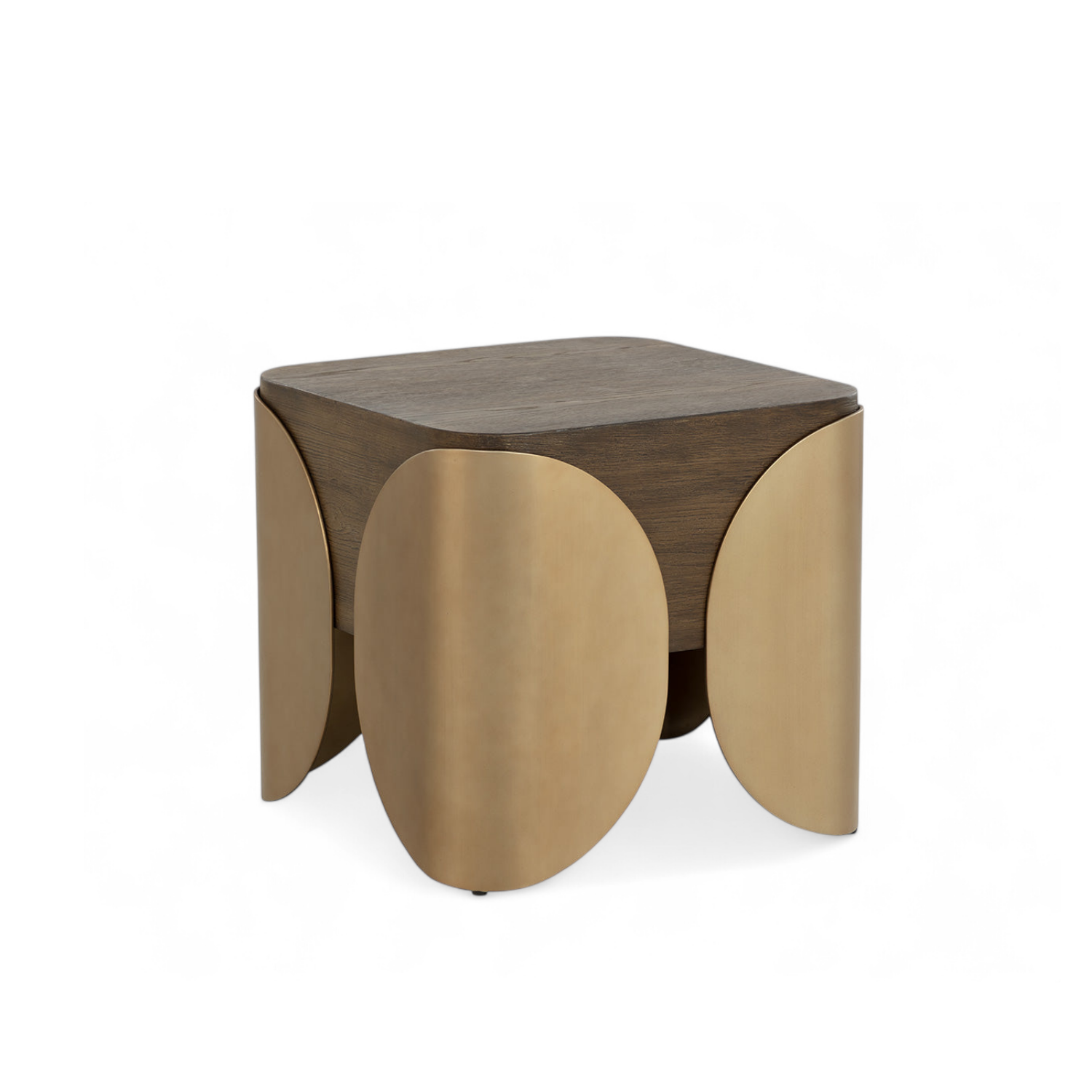 Modern Fibre-Reinforced Concrete Side Table with Sculptural, Round - Outdoor | Powder-Coated Finish
