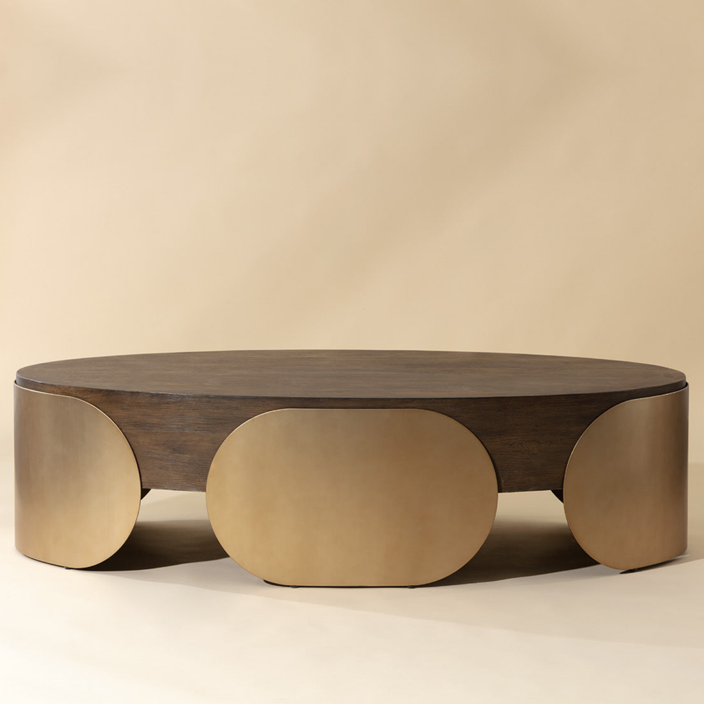 Table basse ronde sculpturale d'extérieur en béton fibré moderne avec finition thermolaquée