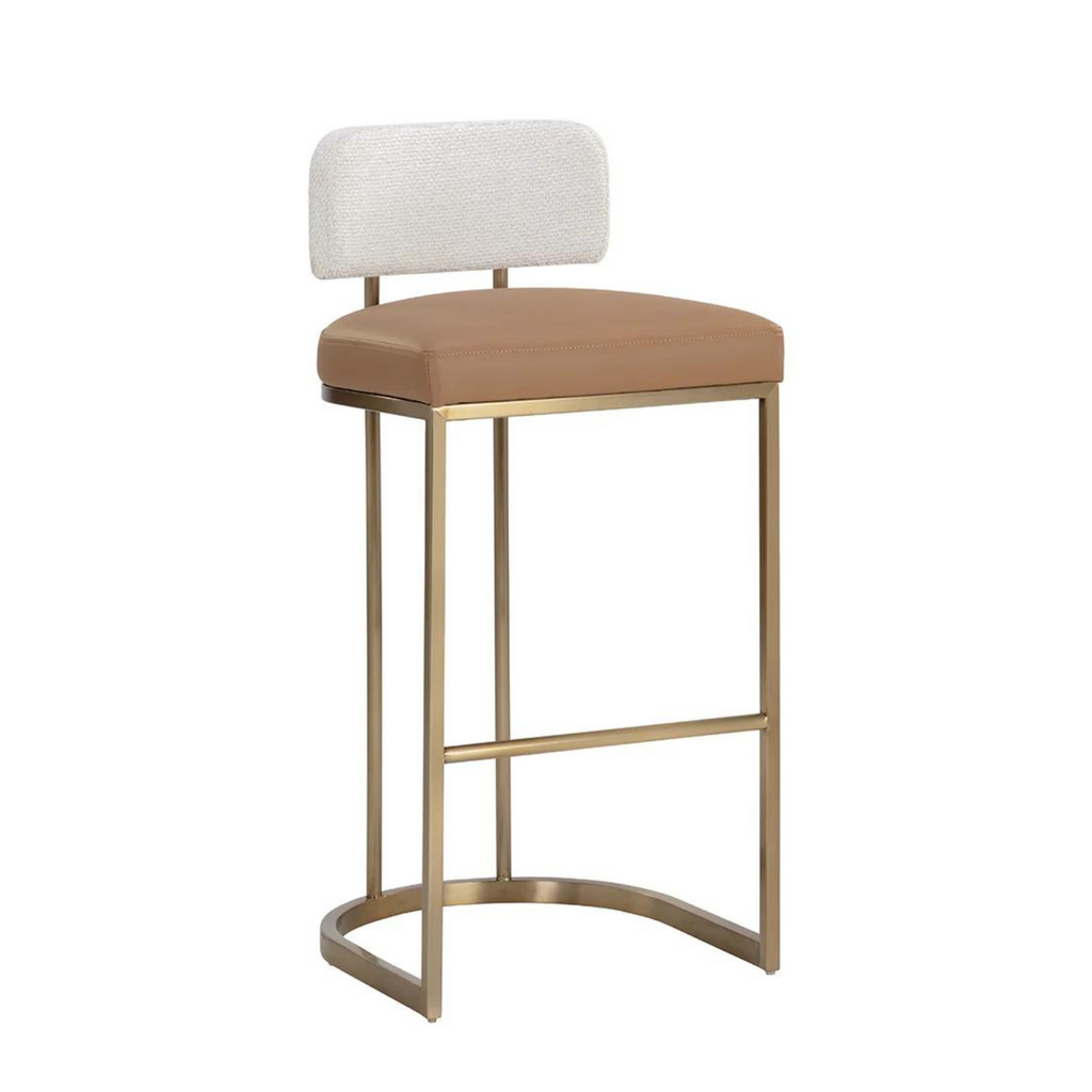 Classic Leather Bar/Counter Stool with Upholstered