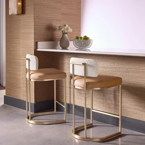Classic Leather Bar/Counter Stool with Upholstered