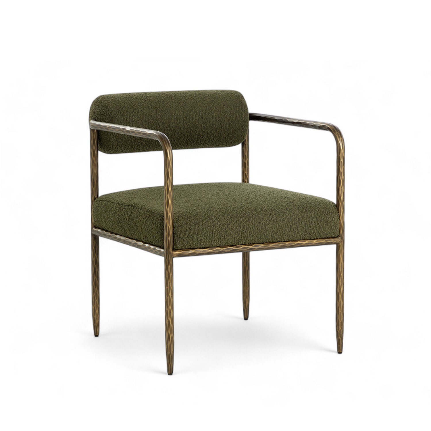 Industrial Iron Dining Chair with Upholstered