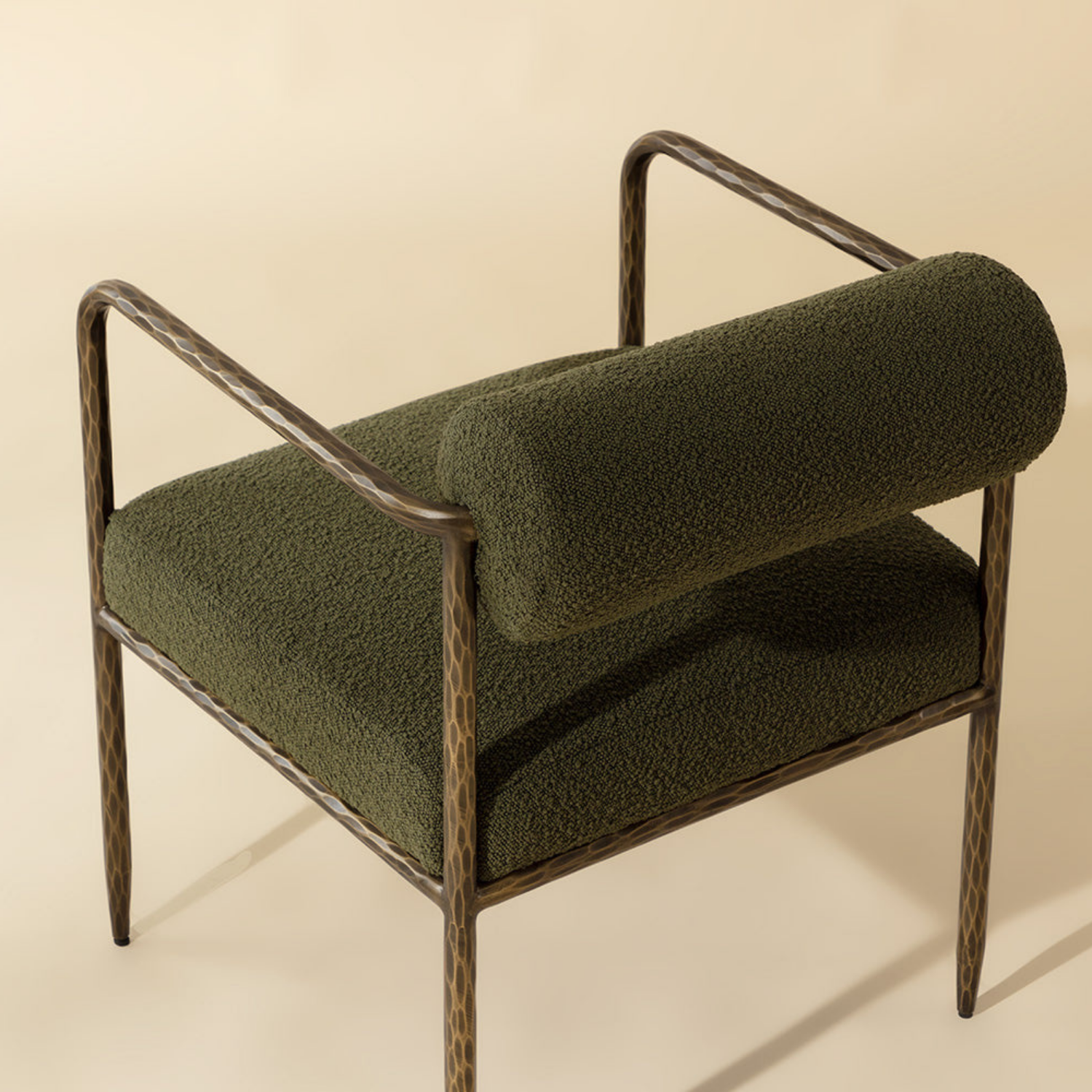 Industrial Iron Dining Chair with Upholstered
