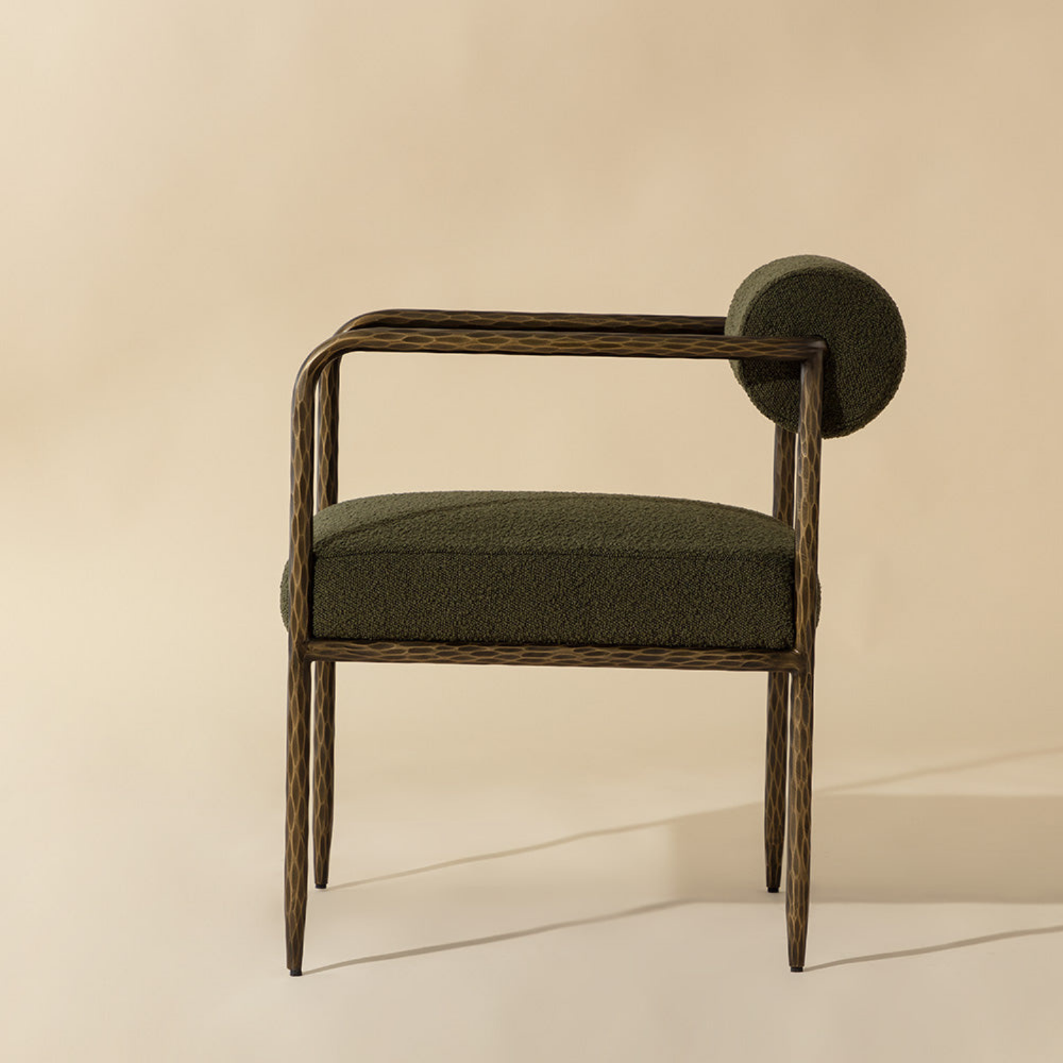 Industrial Iron Dining Chair with Upholstered