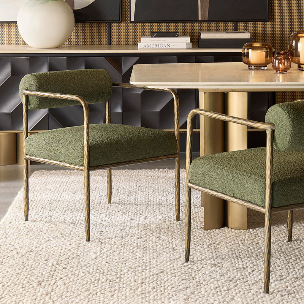 Industrial Iron Dining Chair with Upholstered