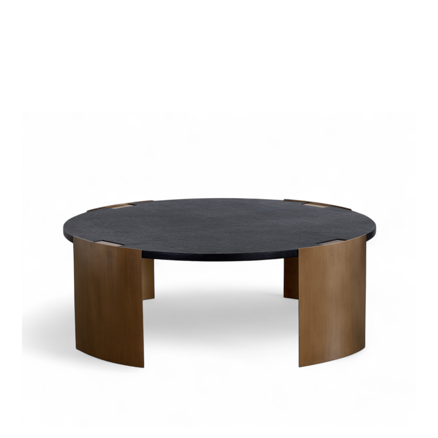 Modern Concrete Coffee Table with Sculptural, Round