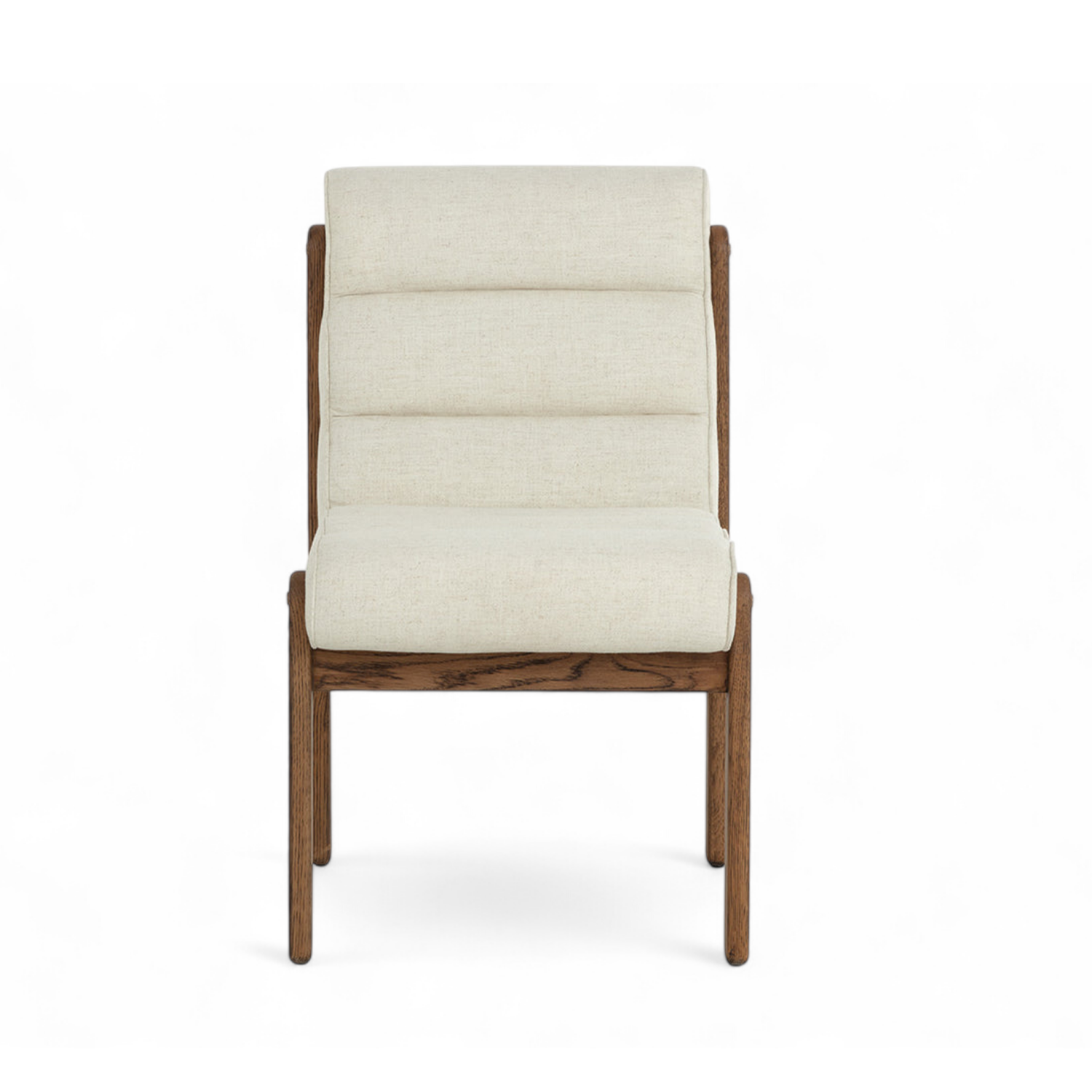 Mid-Century Oak Dining Chair with Sculptural, Upholstered